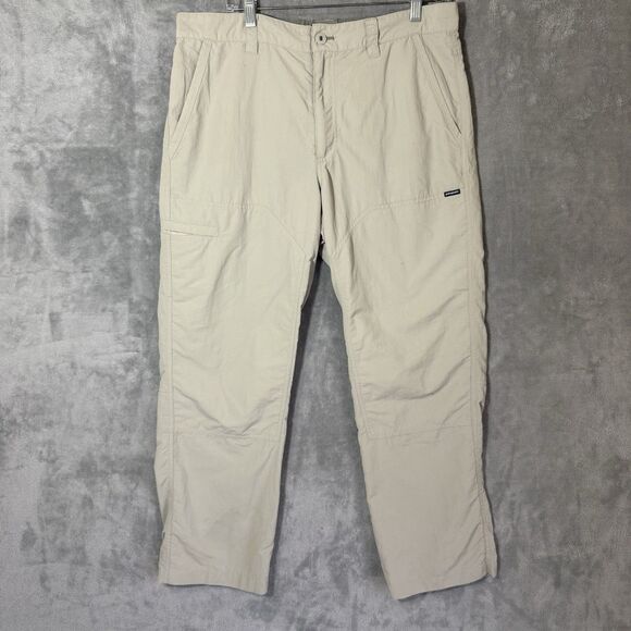 Patagonia Men Pants L Sandy Cay Beige Outdoor Hiking Nylon Fishing Quick Dry